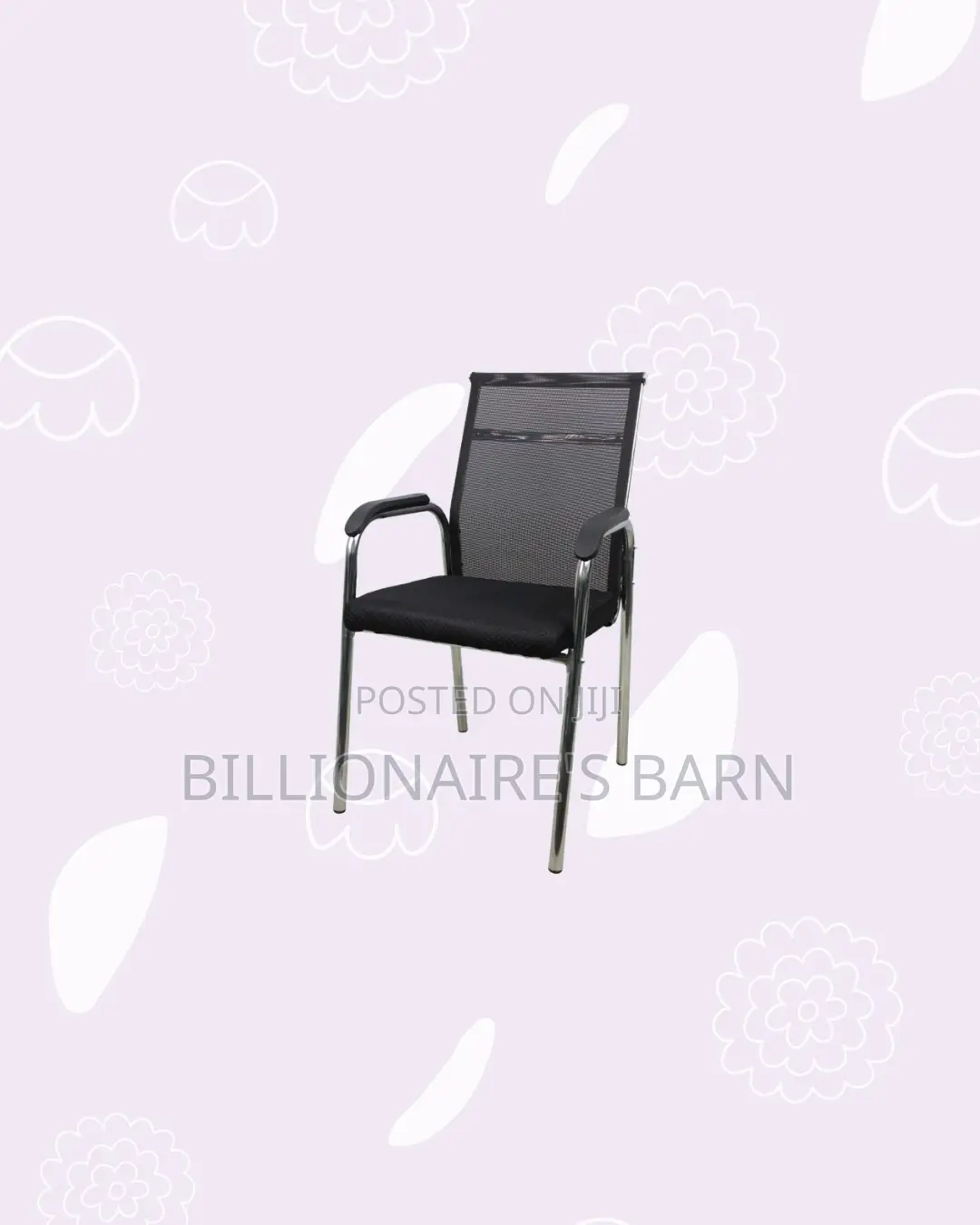 Practical Black Mesh Visitor Chair Chrome Frame | Daily Office Comfort