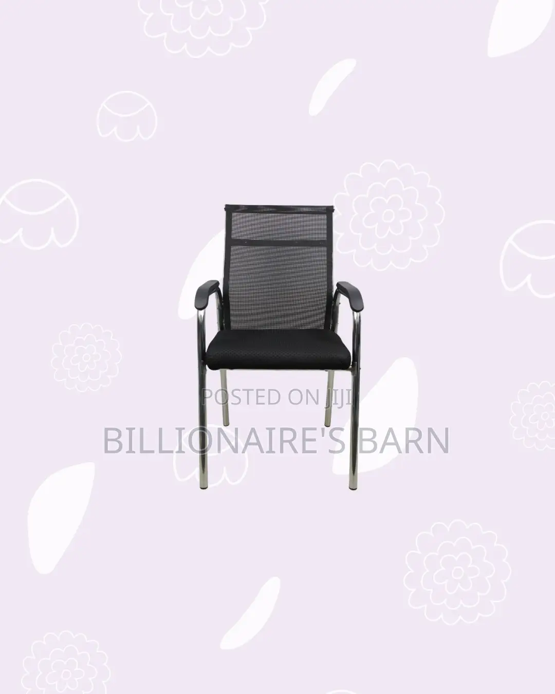Practical Black Mesh Visitor Chair Chrome Frame | Daily Office Comfort