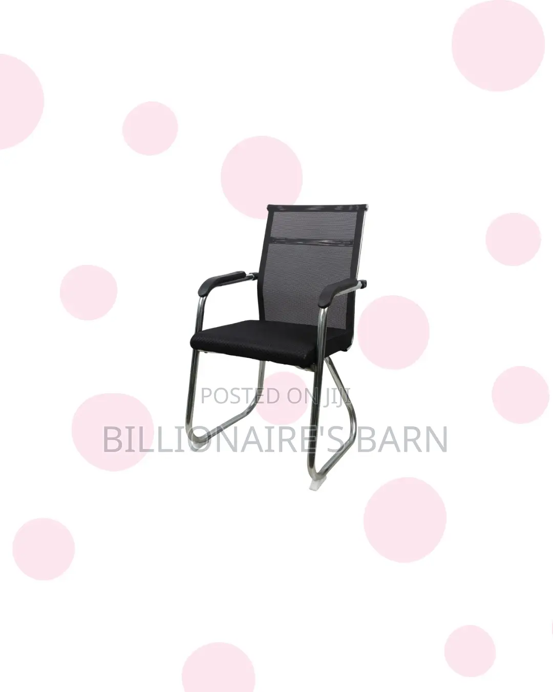Practical Black Mesh Cantilever Visitor Chair | Daily Office Comfort