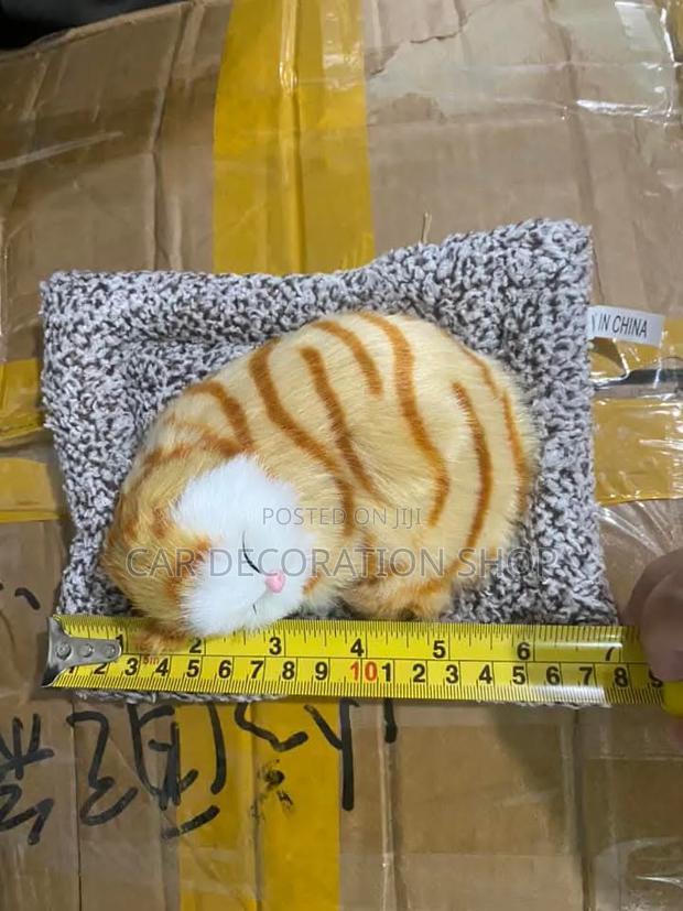 Sleeping Cat Plush Cat Toy With Attached Knitted Cushion Bed