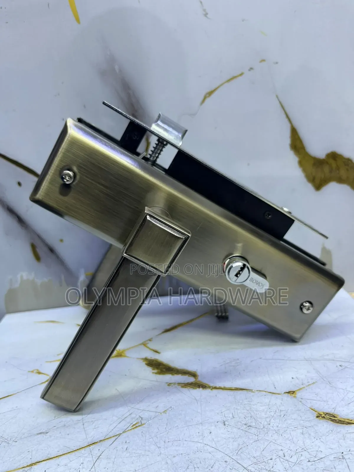 Bovos Door Lock (Squared Antique) Keyed