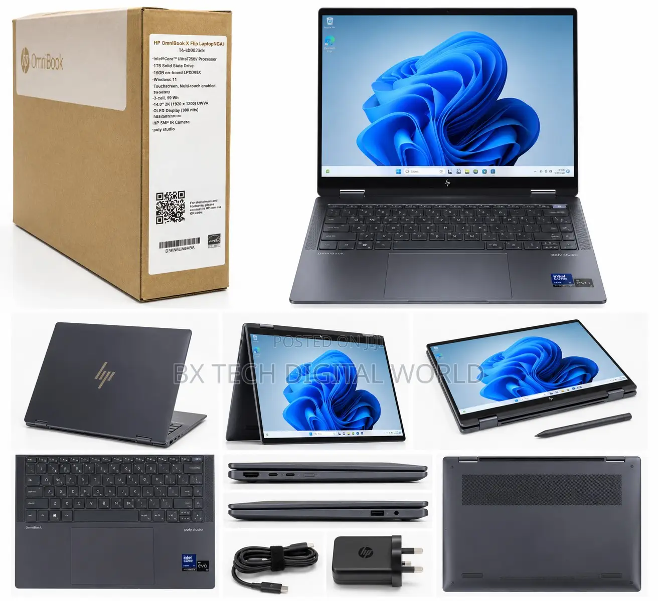New Laptop HP OmniBook X Flip 14" 16GB Intel Core Ultra 7 SSD 1T