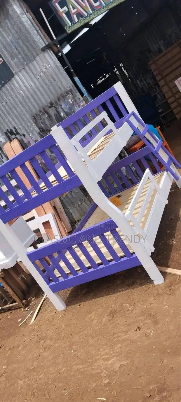 White and Purple 4x6 Bunk Bed - main view