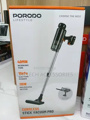 Porodo Cordless Stick Vacuum Pro 110W Handheld Vacuum Cleaner in Black