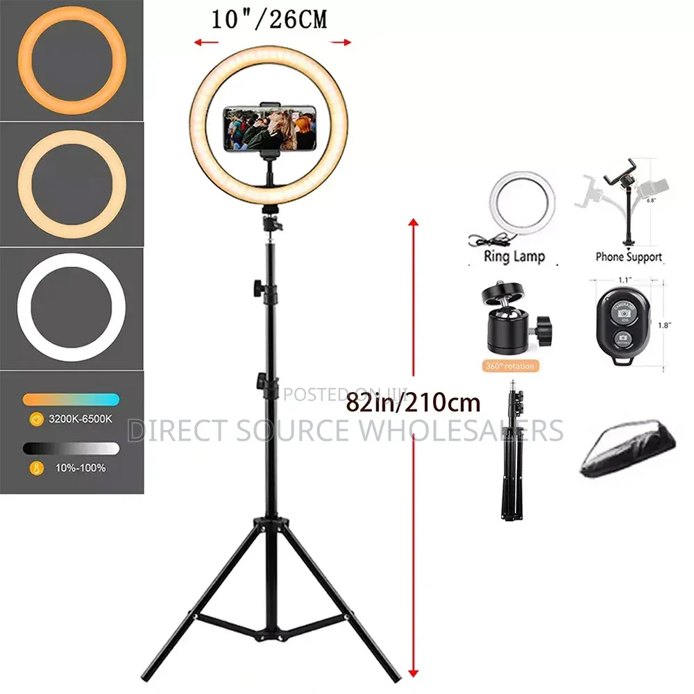 Professional 12" Ring Light With Phone Holder Stand
