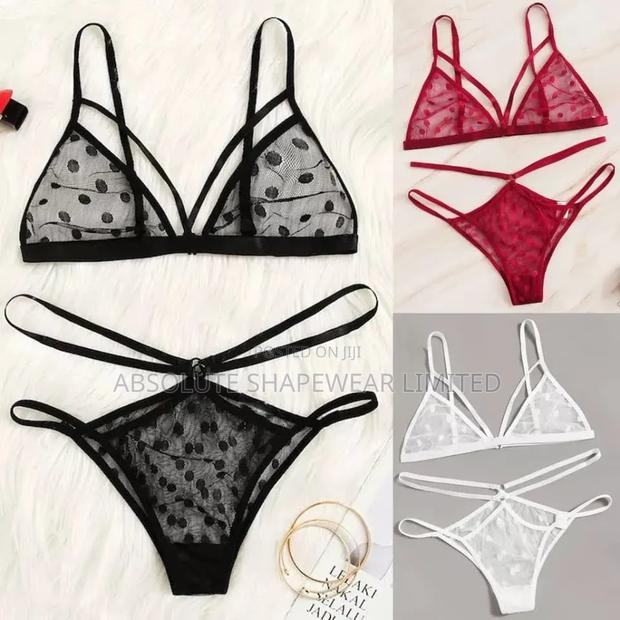 Polka Dot Mesh Lingerie - thumbnail 2