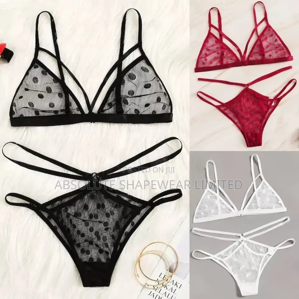 Polka Dot Mesh Lingerie