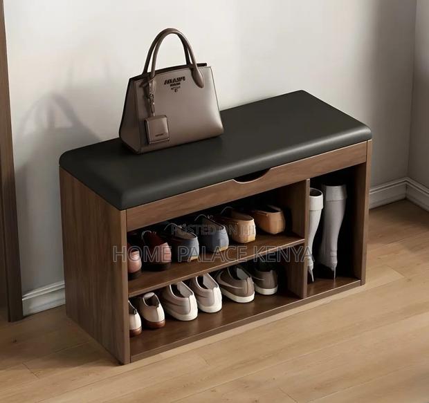Entryway Rack: Decorative Shoe Placement Rack With Cushioned Top - thumbnail 3