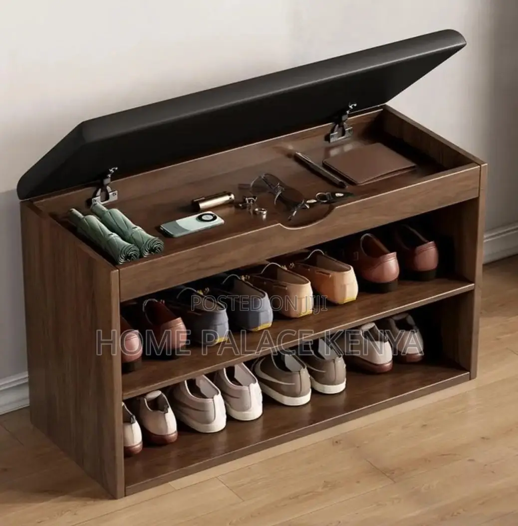Entryway Rack: Decorative Shoe Placement Rack With Cushioned Top