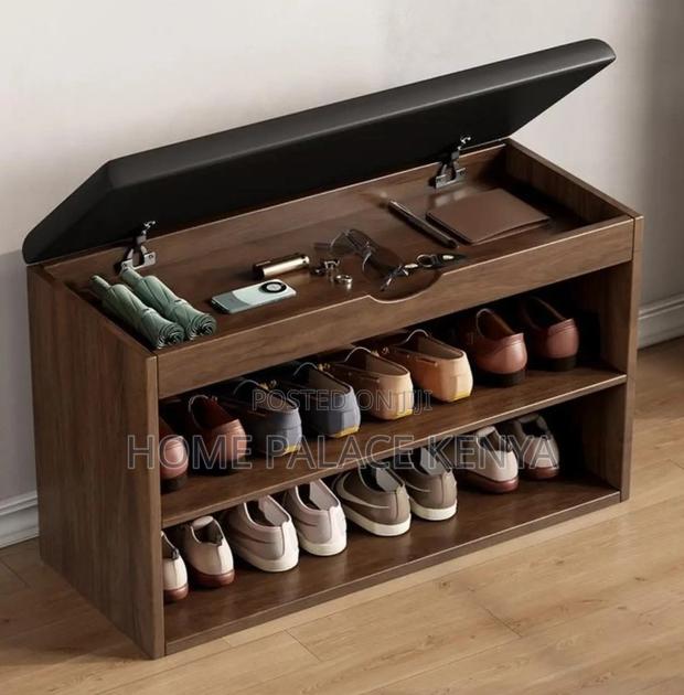 Entryway Rack: Decorative Shoe Placement Rack With Cushioned Top - thumbnail 6