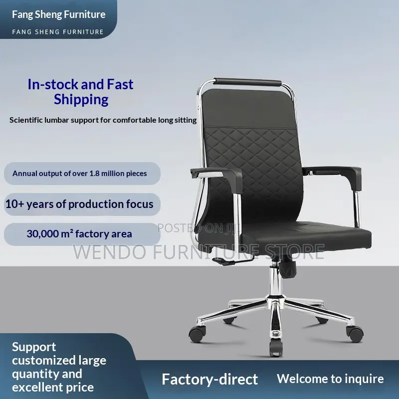 Office Chairs; Executive Office High Back Chair With Leather