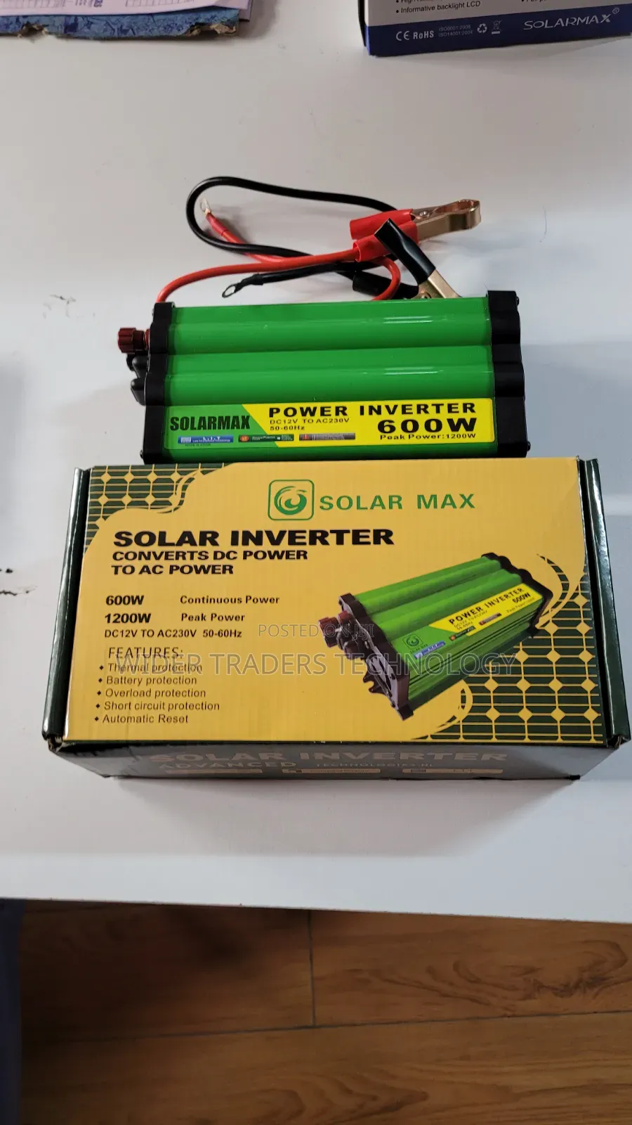Solarmax 600W Power Inverter Converts 12V DC Battery Power Into 230V