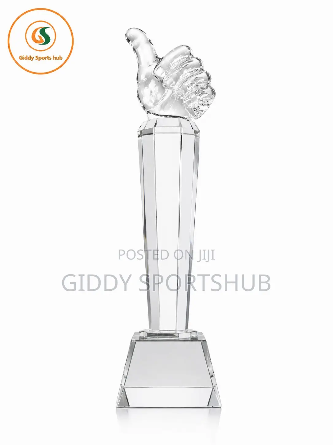Premium Crystal Thumbs Up Recognition Trophy Award
