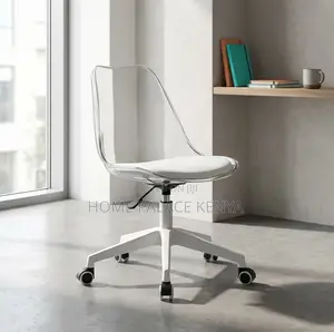Study Chair: Armless Acrylic Rolling Desk Chair