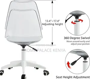 Study Chair: Armless Acrylic Rolling Desk Chair