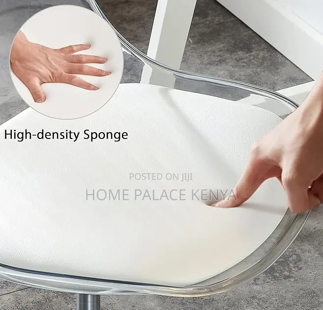 Study Chair: Armless Acrylic Rolling Desk Chair