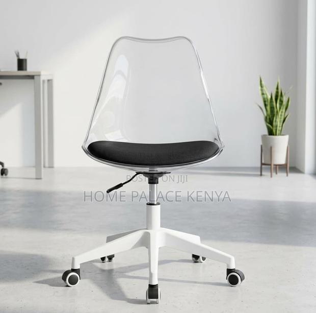 Study Chair: Armless Acrylic Rolling Desk Chair - thumbnail 11