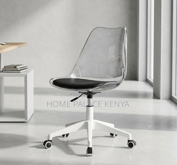 Study Chair: Armless Acrylic Rolling Desk Chair - thumbnail 12