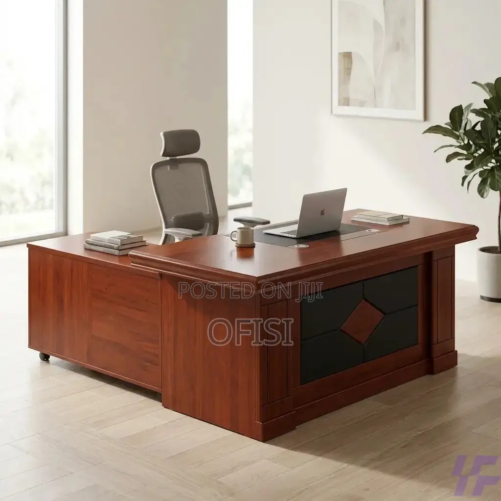 Office Desk; 140cm Executive L-Shaped Office Desk
