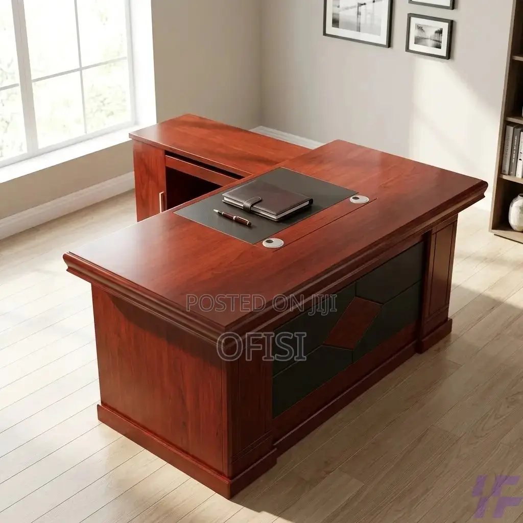 Office Desk; 140cm Executive L-Shaped Office Desk