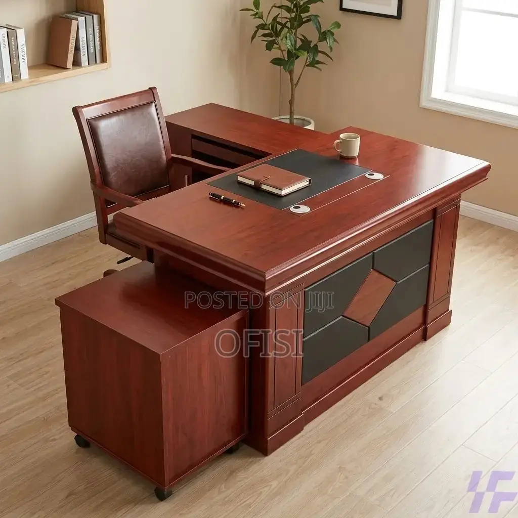 Office Desk; 140cm Executive L-Shaped Office Desk