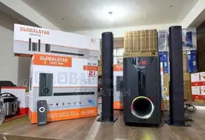 New Model 2.1ch Globalstar Sub Woofer System BT/USB/FM Tall Boy