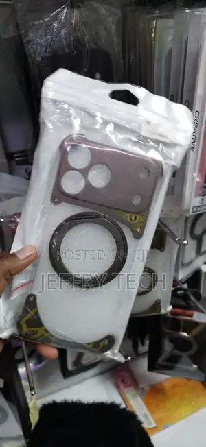 iPhone 17 Pro Metal X-Shape Frameless Bumper Magsafe Case in Gold.