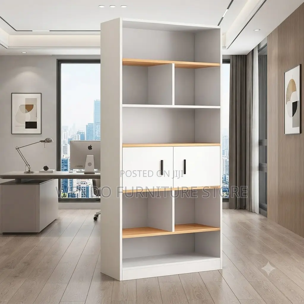 Offuce Cabinet; Home Office Book Shelf Unit With Open Spaces