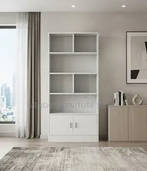 Offuce Cabinet; Home Office Book Shelf Unit With Open Spaces