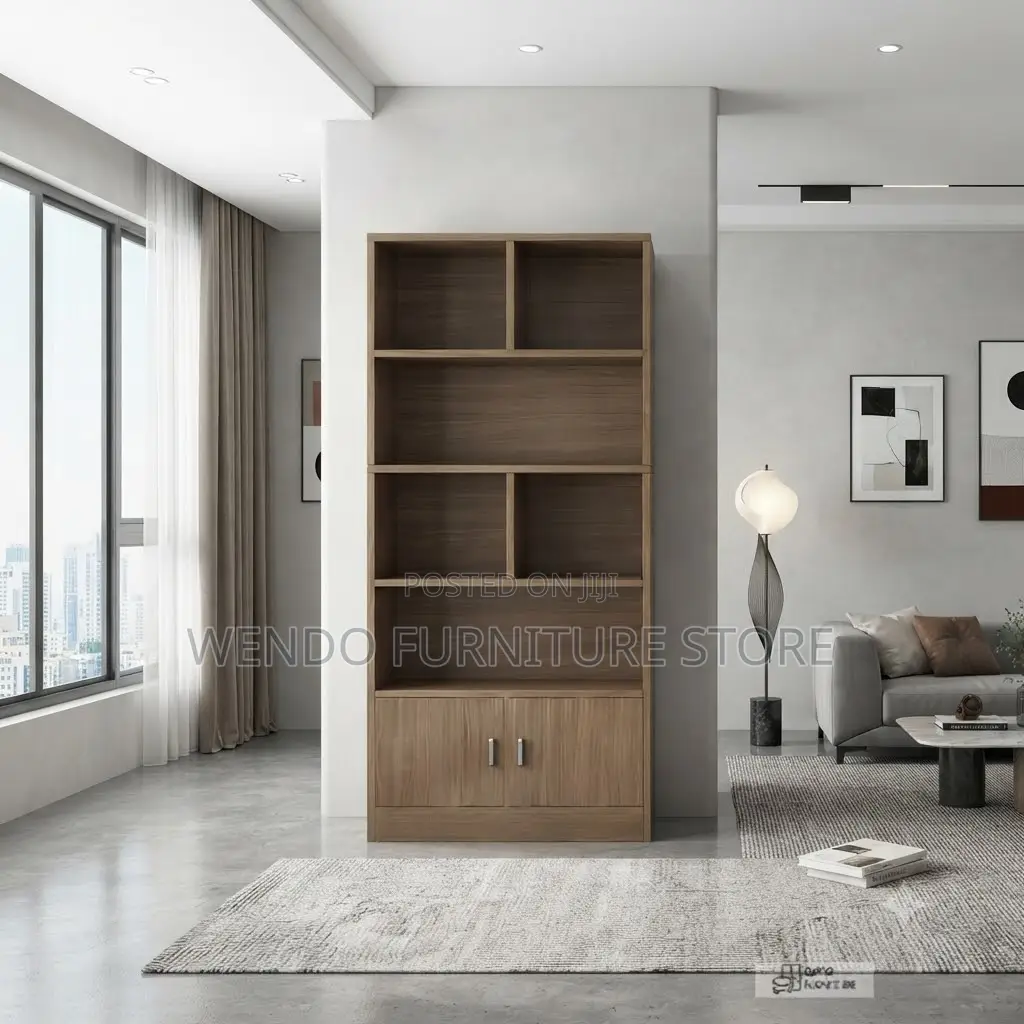 Offuce Cabinet; Home Office Book Shelf Unit With Open Spaces