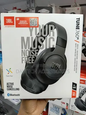 JBL Tune 760NC Noise-Canceling Wireless Over-Ear Headphones - Black