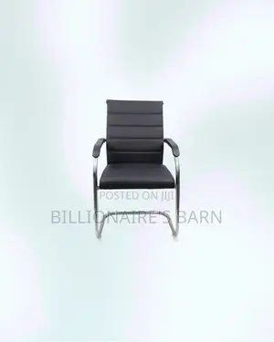 Practical Black Padded Cantilever Visitor Chair | Home Office Use