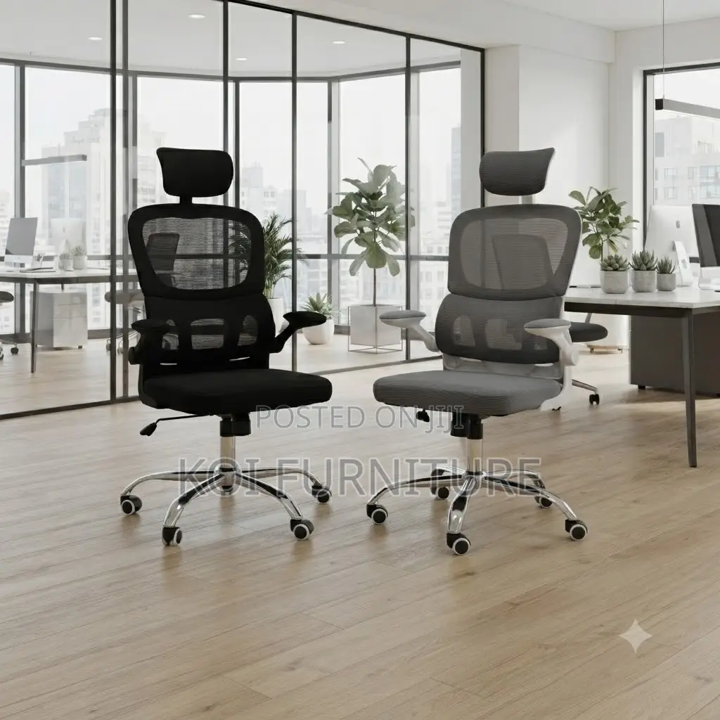 Office Chairs; Orthopedic Fabric Mesh Office Chair With Headrest