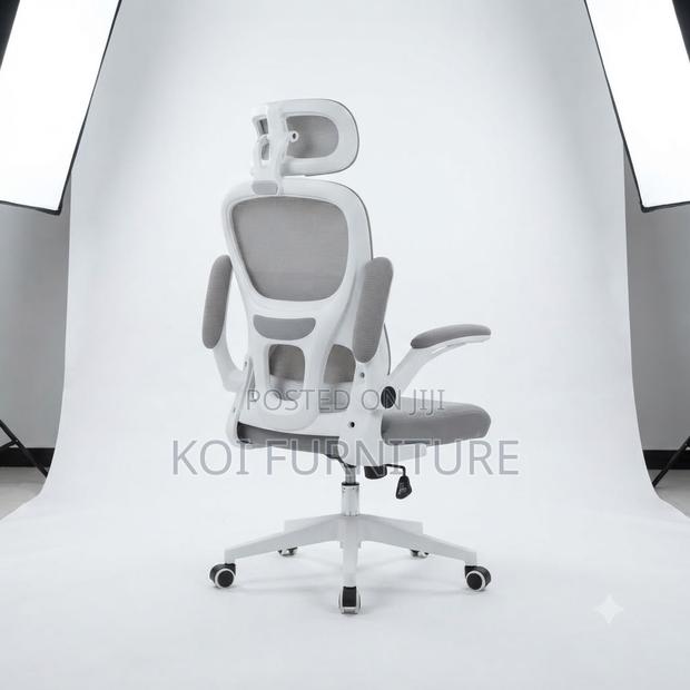 Office Chairs; Orthopedic Fabric Mesh Office Chair With Headrest - thumbnail 3