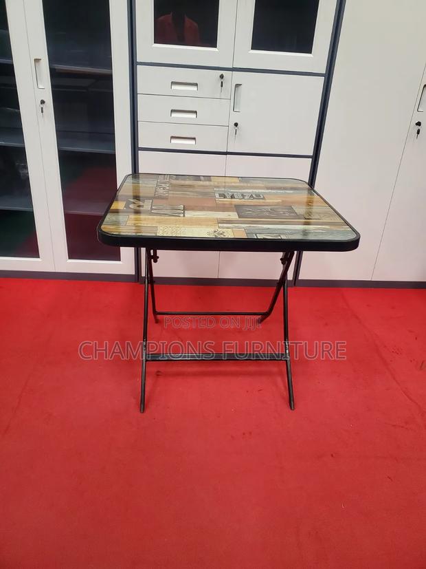 Rustic Print Folding Accent Table