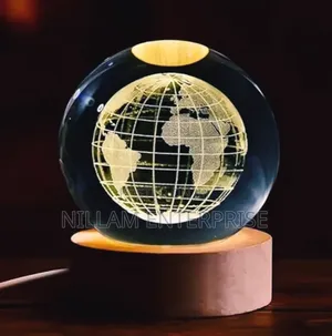 *3D Earth Crystal LED Ball Night Lamp Warm Light