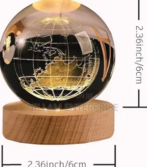 *3D Earth Crystal LED Ball Night Lamp Warm Light