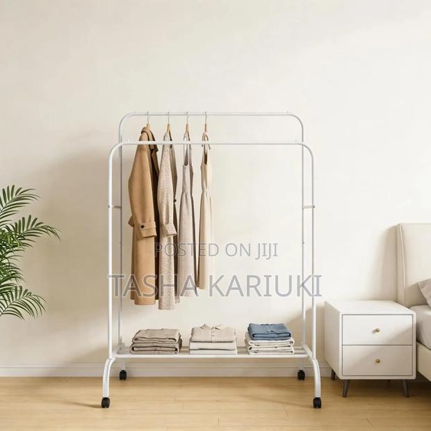 Double Cloth Rack With Wheels