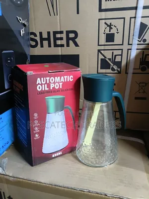 Oil Jar 630ml Automatic Glass Oil Dispenser Bottle