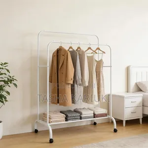 Double Cloth Rack With Wheels