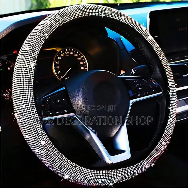 Sparkling Glamorou Rhinestone Covered Decorative Steering Wheel Cover