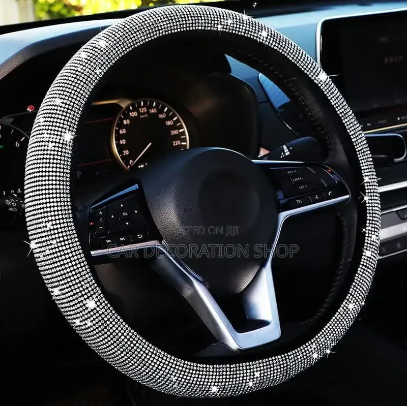 Sparkling Glamorou Rhinestone Covered Decorative Steering Wheel Cover