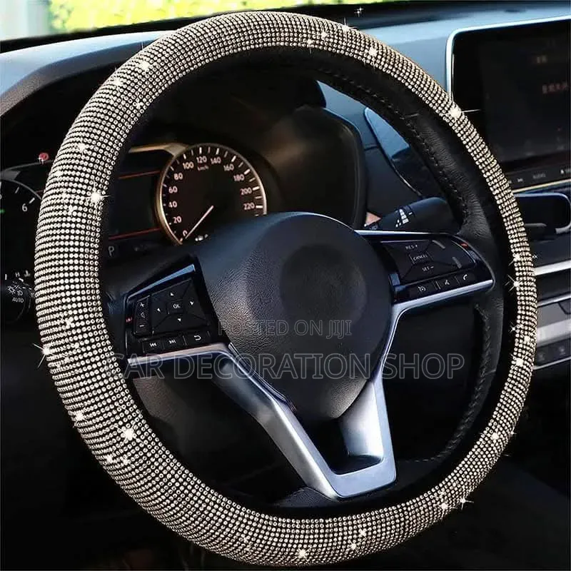 Sparkling Glamorou Rhinestone Covered Decorative Steering Wheel Cover