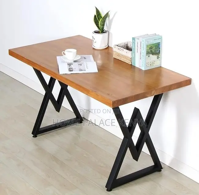 Dining Table: Chunky Heavy Duty Double Z Shaped Legs Table