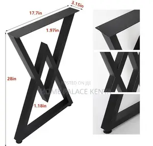 Dining Table: Chunky Heavy Duty Double Z Shaped Legs Table