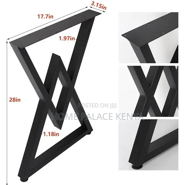 Dining Table: Chunky Heavy Duty Double Z Shaped Legs Table