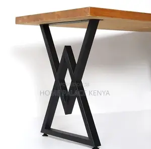 Dining Table: Chunky Heavy Duty Double Z Shaped Legs Table