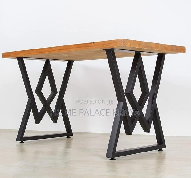 Dining Table: Chunky Heavy Duty Double Z Shaped Legs Table - thumbnail 5