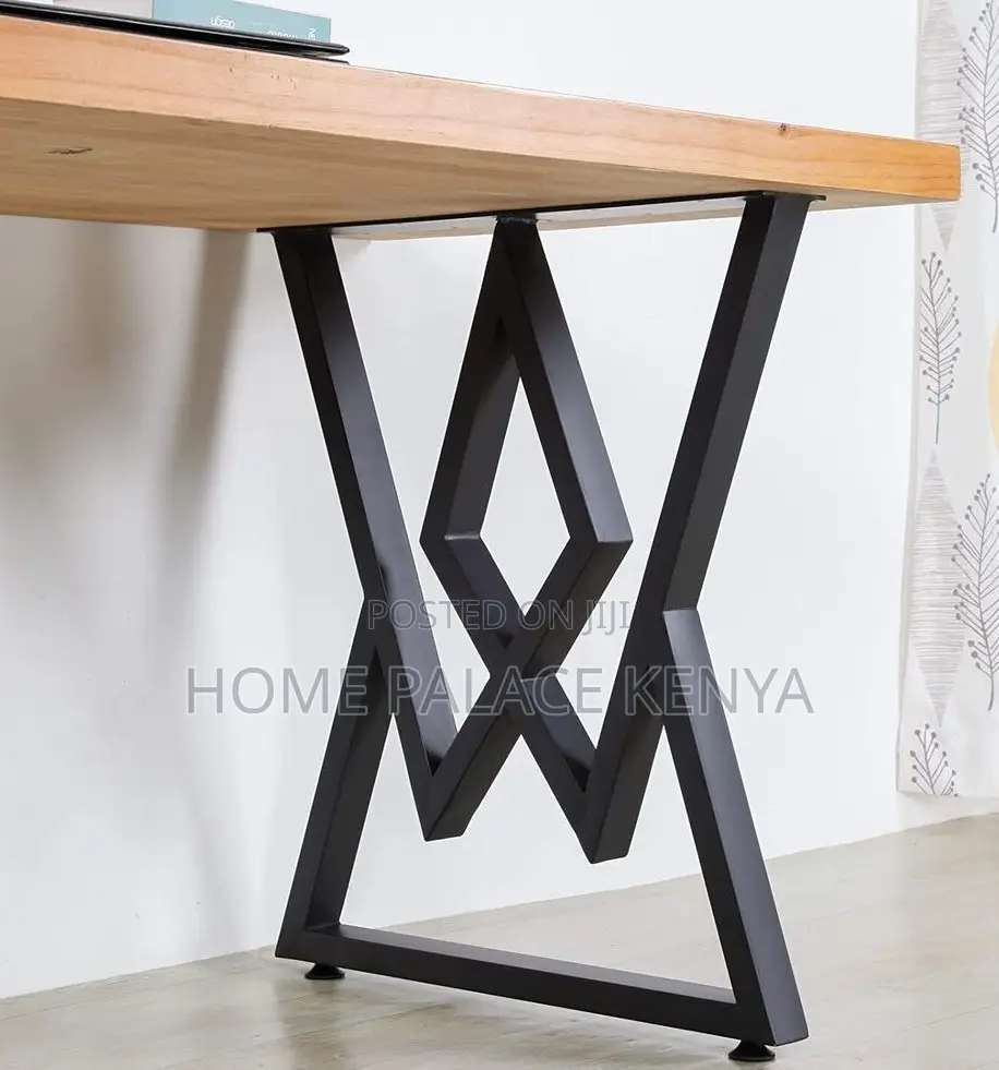 Dining Table: Chunky Heavy Duty Double Z Shaped Legs Table