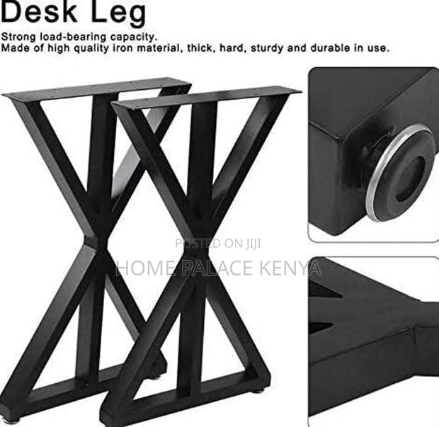 Dining Table: Chunky Heavy Duty Double Z Shaped Legs Table - thumbnail 9